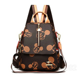 MOCHILA FEMININA FEITA EM COURO MODELO MICKEY MOUSE