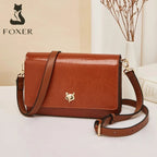 BOLSA FEMININA FOXER TRABSVERSAL  FEITA EM COURO REFINADO MODELO CHARLOTTE BROWN