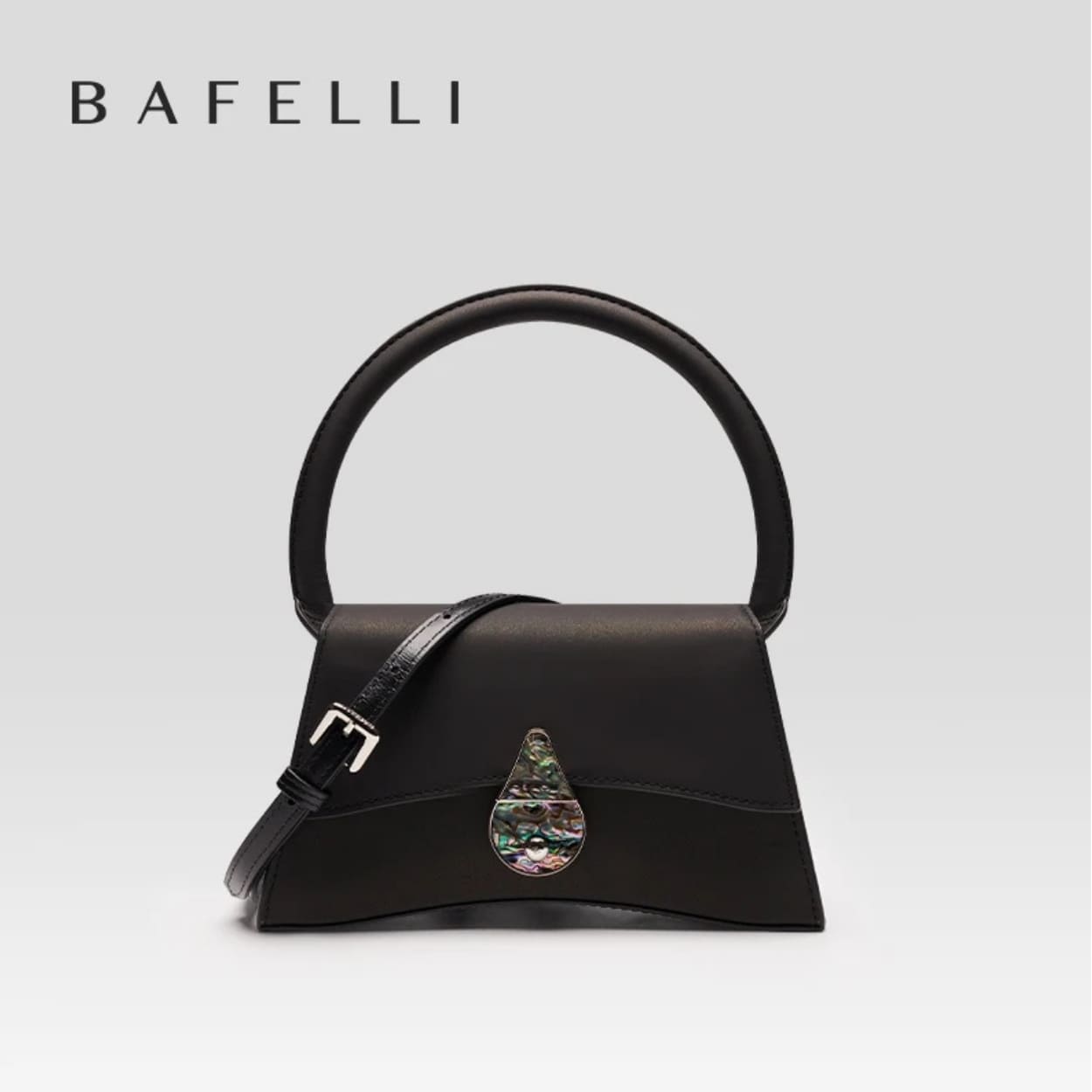 BOLSA FEMININA BAFELLI PASSY OR BLACK– COURO GENUÍNO PREMIUM