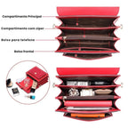 Bolsa Feminina Transversal Foxer Feita em couro Legítimo Modelo SolphRed