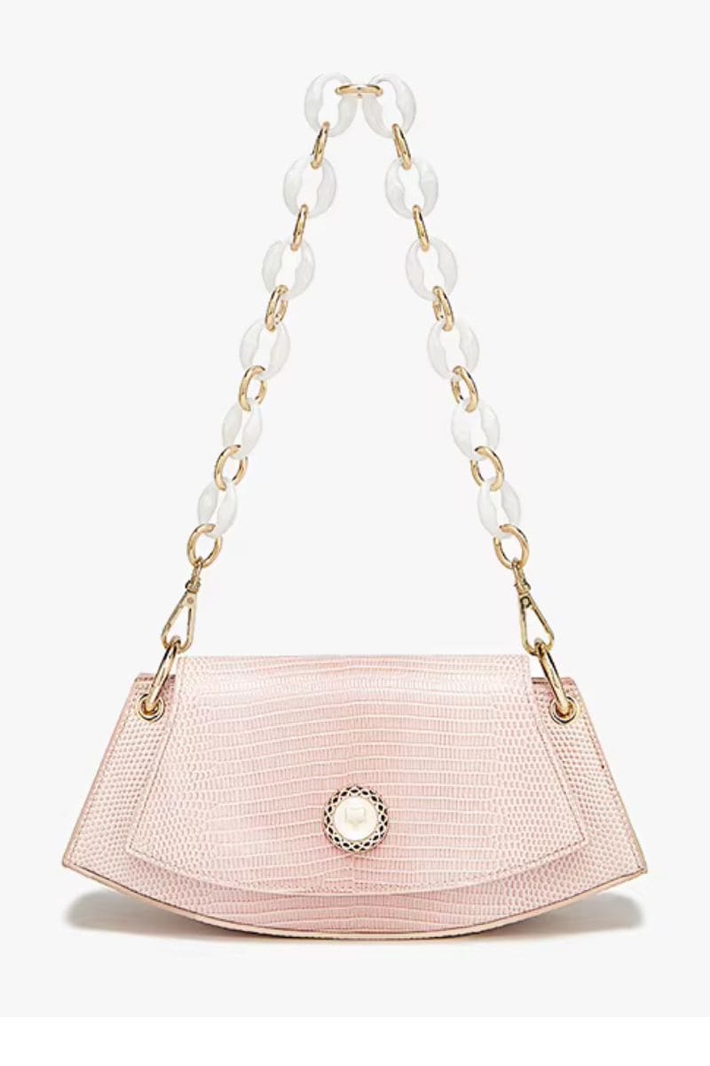 BOLSA FEMONINA FOXER TRANSVERSAL FEITA EM COURO GENUÍNO MODELO ROSE LUMIÈRE