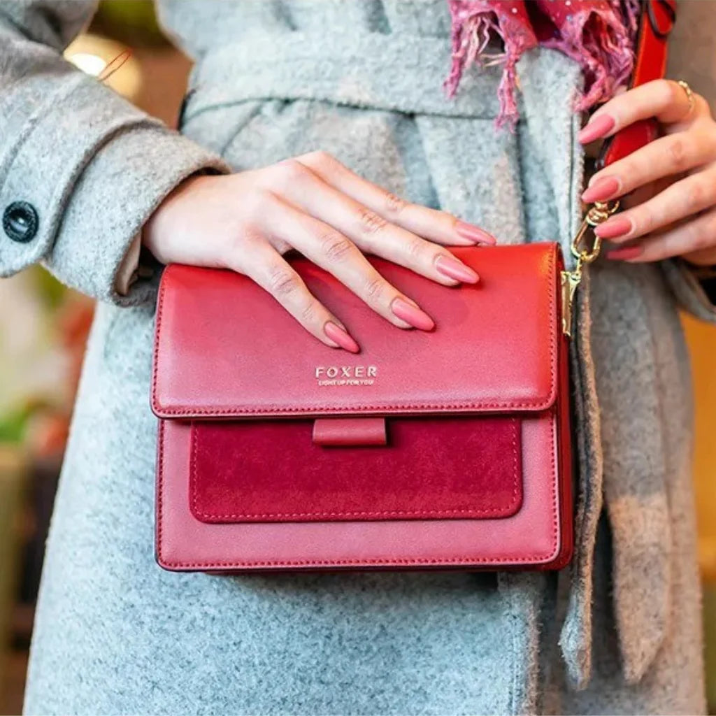 Bolsa Feminina Transversal Foxer Feita em couro Legítimo Modelo SolphRed