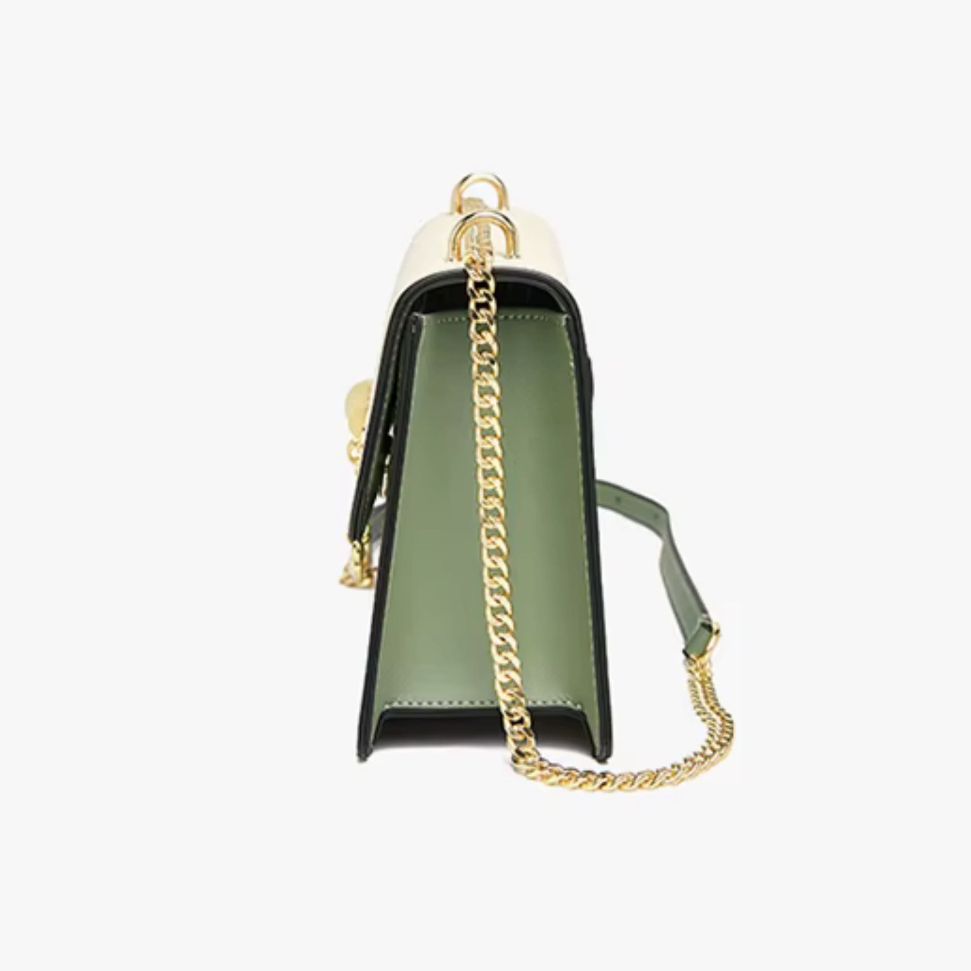 Bolsa Feminina Foxer Transversal Modelo Bella Duo Charm – Elegância Bicolor com Detalhe de Pérolas