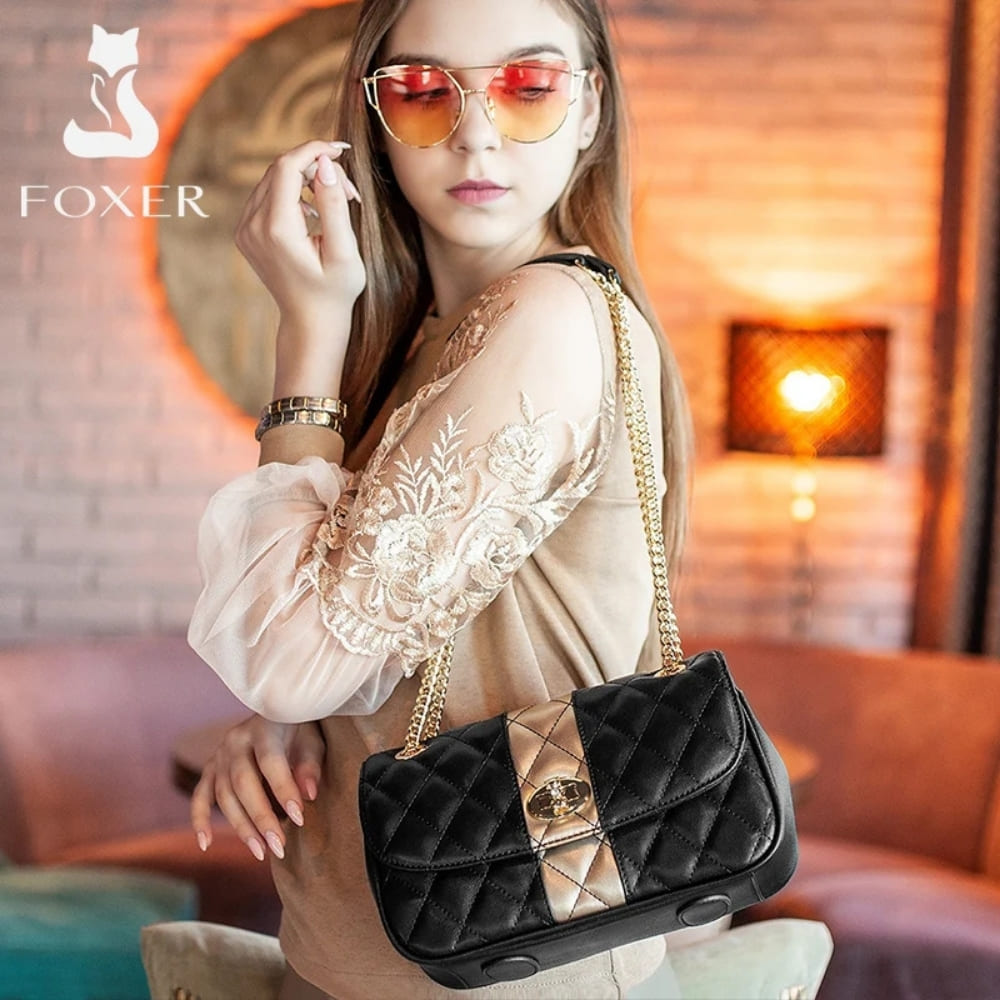 BOLSA FEMININA FOXER FEITA EM COURO GENUÍNO – MODELO BELLA TRELLUXE