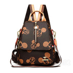 MOCHILA FEMININA FEITA EM COURO MODELO MICKEY MOUSE