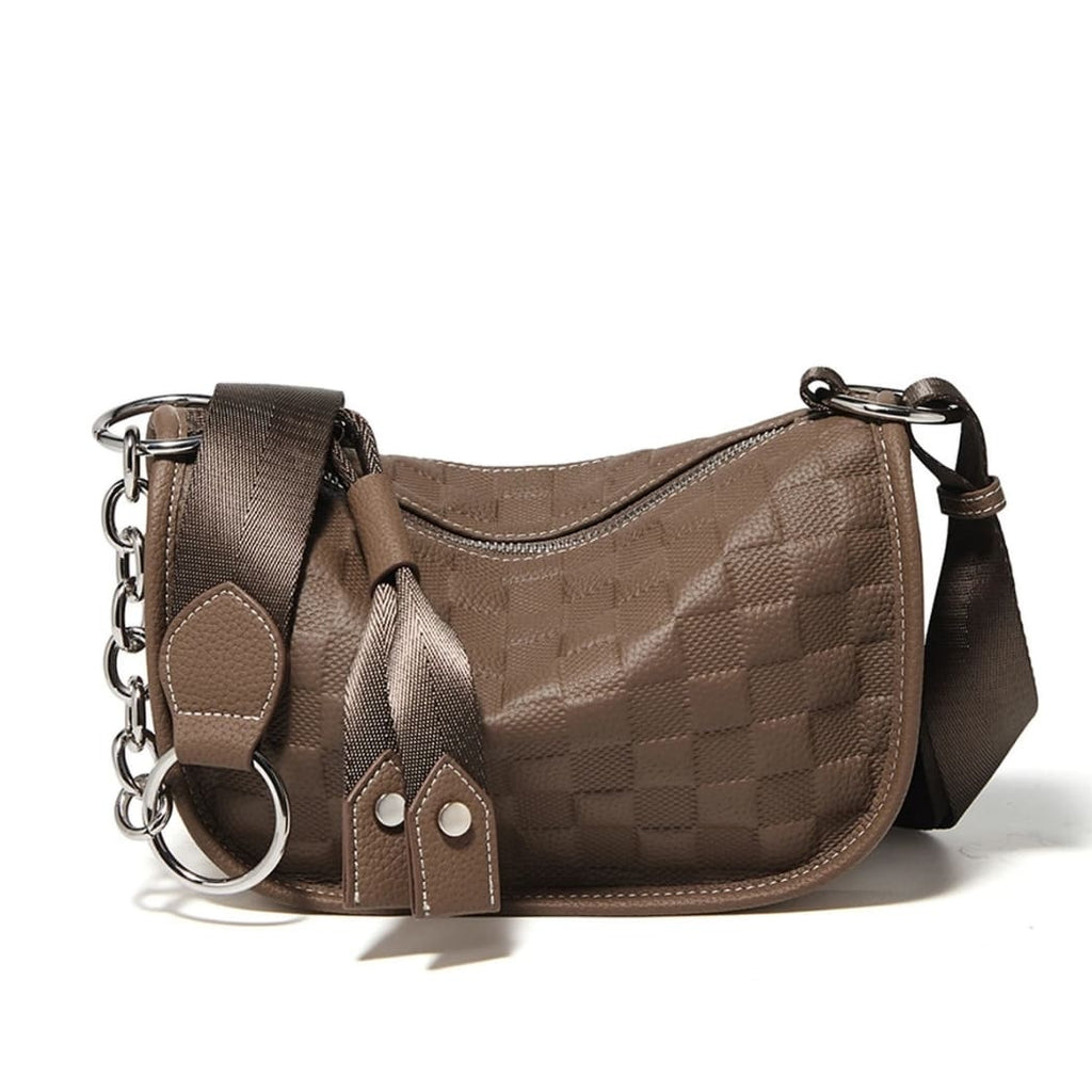 BOLSA FEMININA FOXER  DE OMBRO FEITA EM COURO SPLIT MODELO LUNA TAUPE