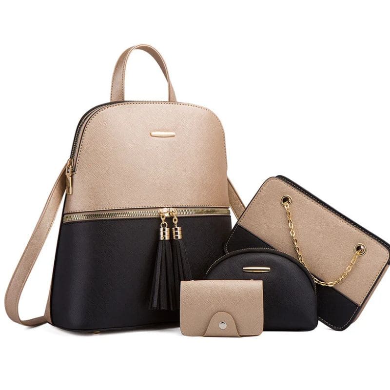 Conjunto Bolsa feminina transversal  feita em couro sintético  modelo Zafira