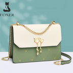 Bolsa Feminina Foxer Transversal Modelo Bella Duo Charm – Elegância Bicolor com Detalhe de Pérolas