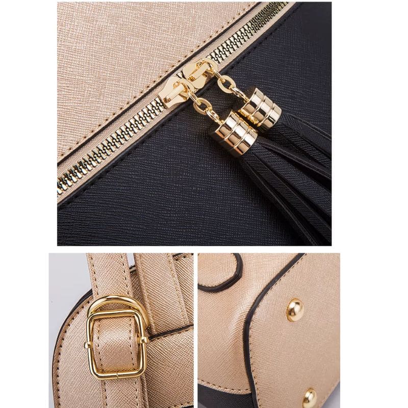 Conjunto Bolsa feminina transversal  feita em couro sintético  modelo Zafira