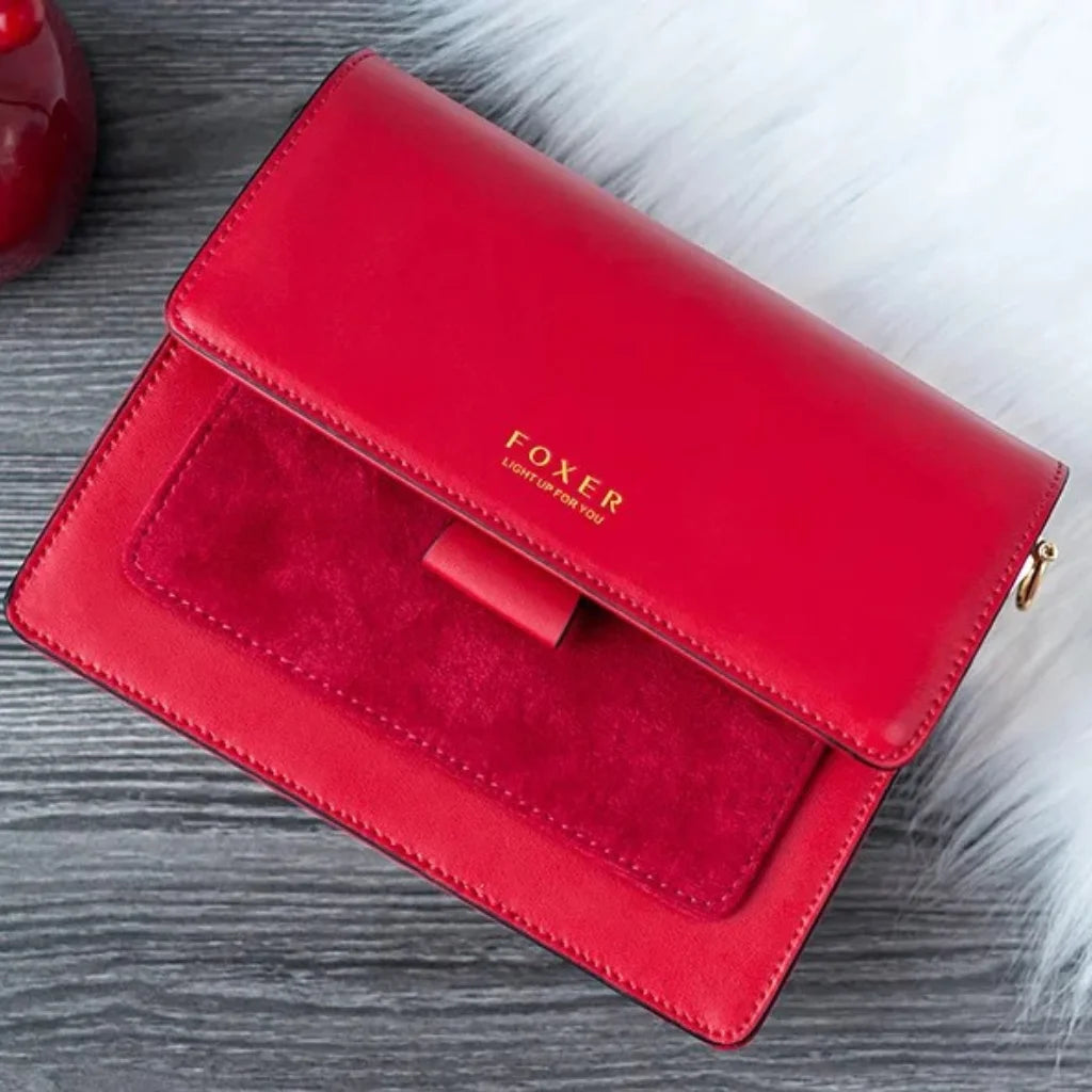 Bolsa Feminina Transversal Foxer Feita em couro Legítimo Modelo SolphRed