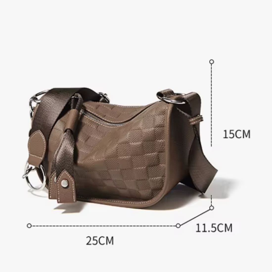 BOLSA FEMININA FOXER  DE OMBRO FEITA EM COURO SPLIT MODELO LUNA TAUPE