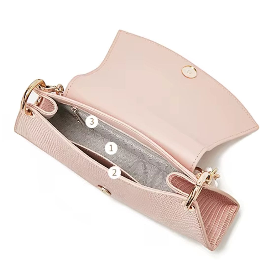 BOLSA FEMONINA FOXER TRANSVERSAL FEITA EM COURO GENUÍNO MODELO ROSE LUMIÈRE