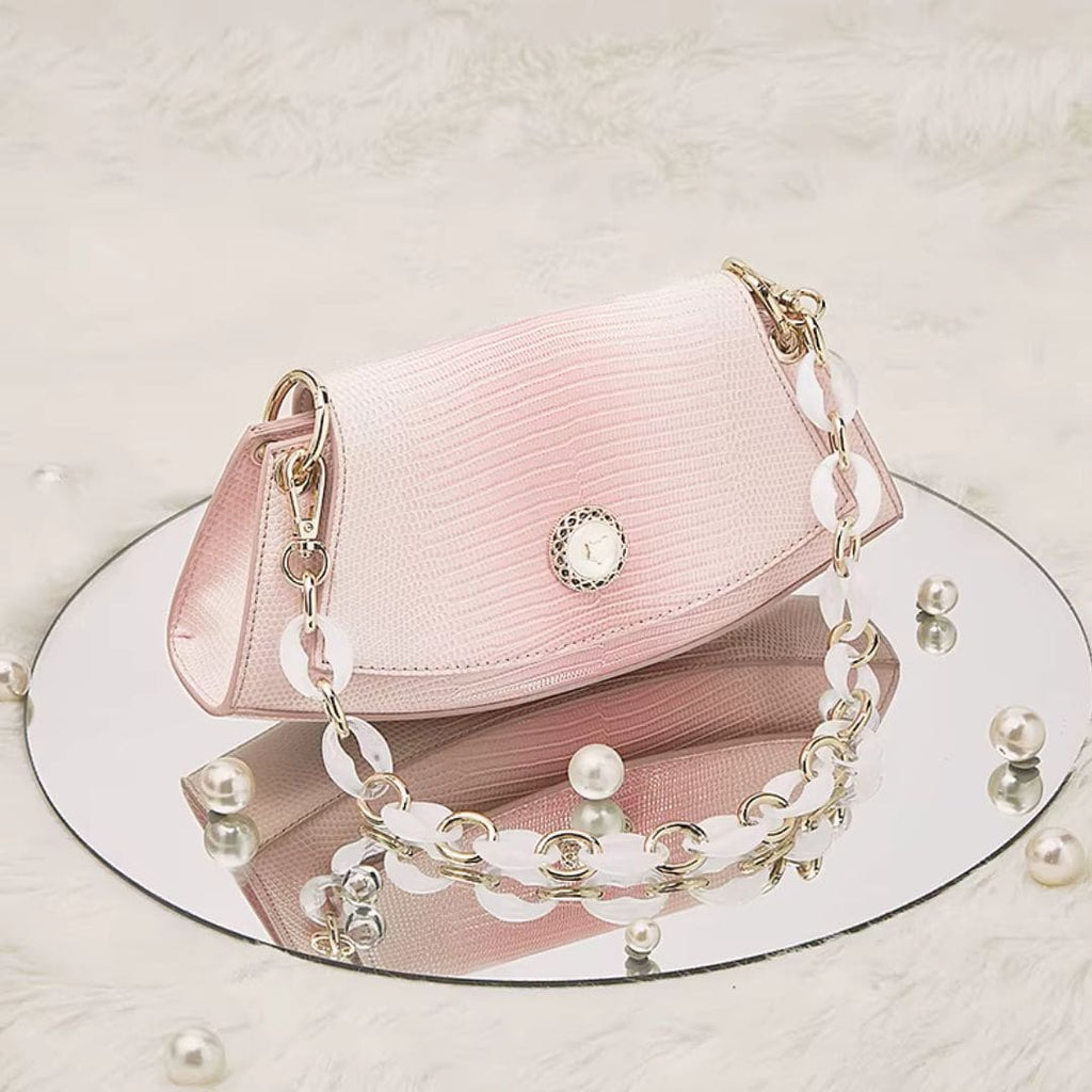 BOLSA FEMONINA FOXER TRANSVERSAL FEITA EM COURO GENUÍNO MODELO ROSE LUMIÈRE
