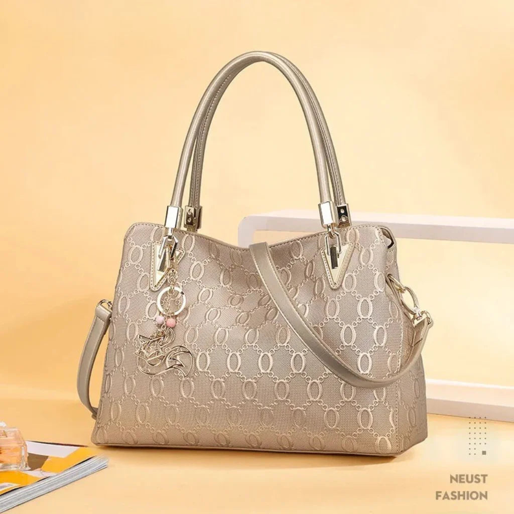 BOLSA FEMININA FOXER TRANVERSAL FEITA EM  COURO GENUÍNO MODELO ALMA GOLDEN