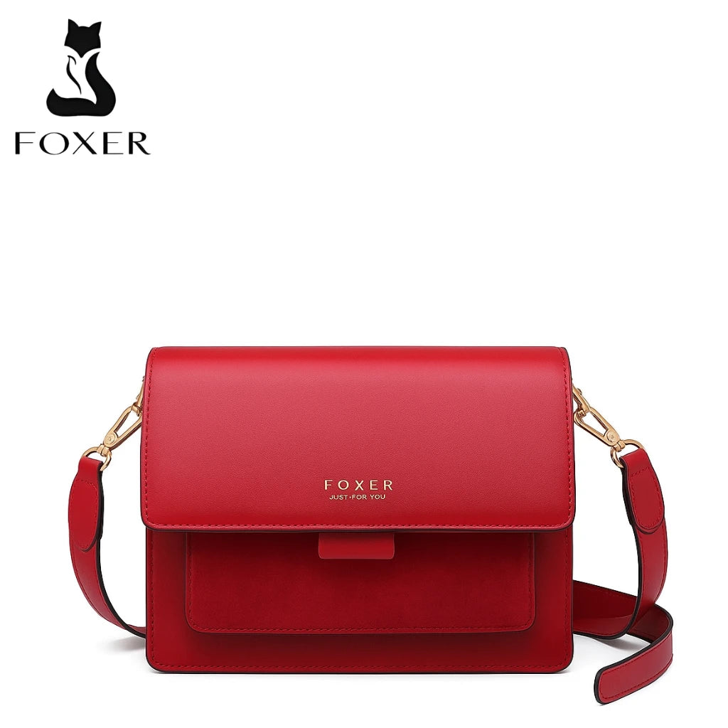 Bolsa Feminina Transversal Foxer Feita em couro Legítimo Modelo SolphRed