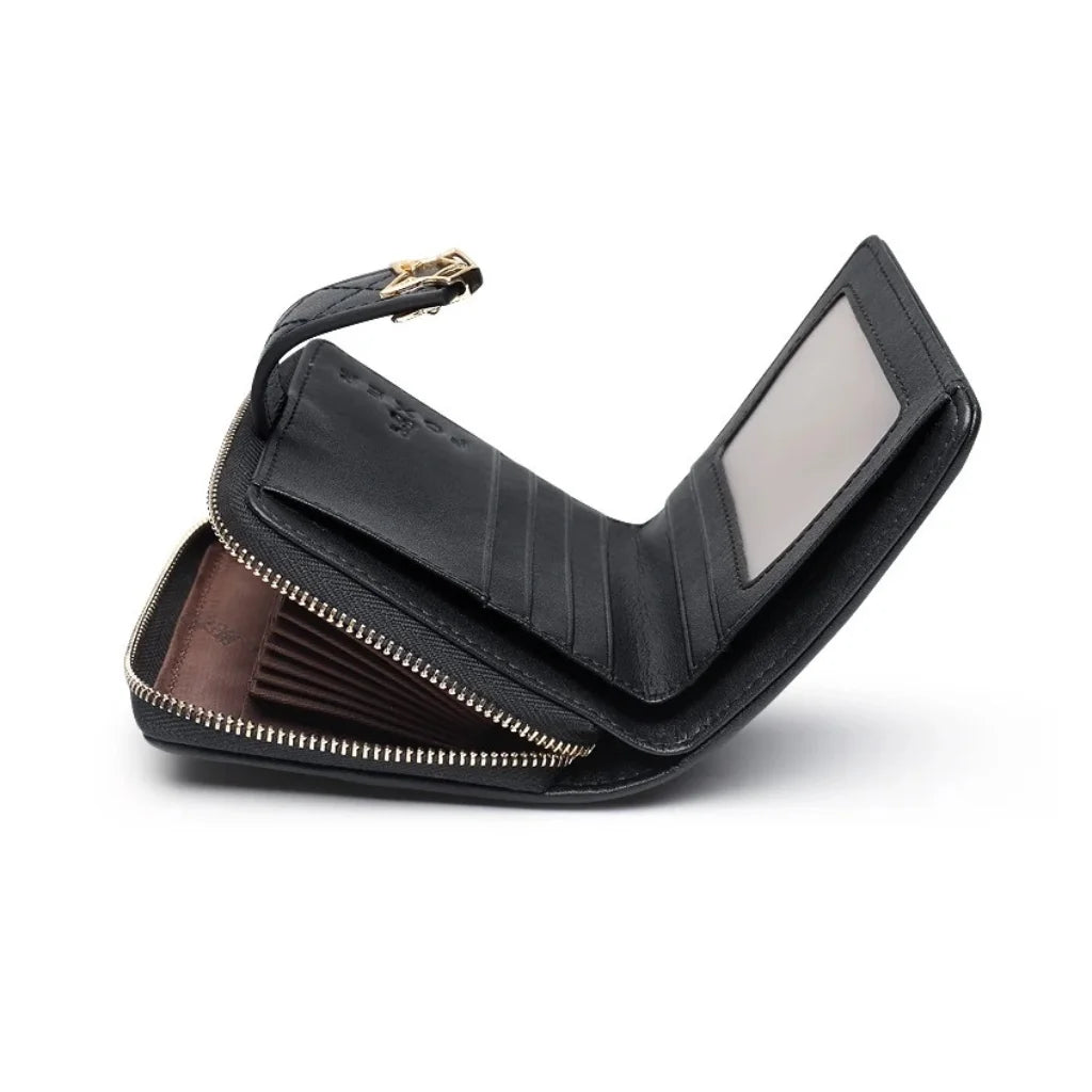 CARTEIRA FEMININA FOXER FEITA EM COURO MODELO ORLÈNE BLACK