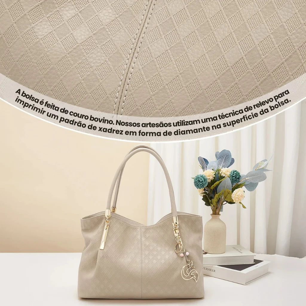 BOLSA FEMININA FOXER FEITA EM COURO GENUÍNO MODELO SAINT-GERMAIN