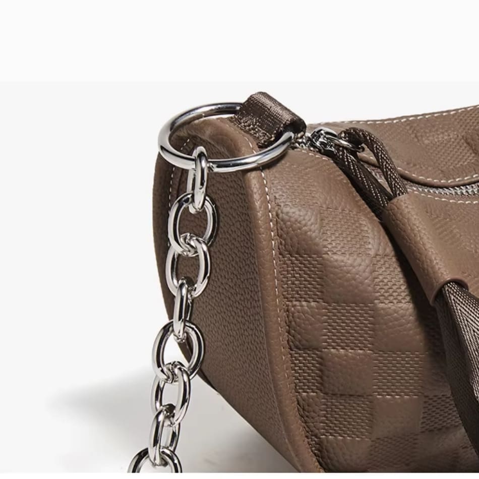 BOLSA FEMININA FOXER  DE OMBRO FEITA EM COURO SPLIT MODELO LUNA TAUPE