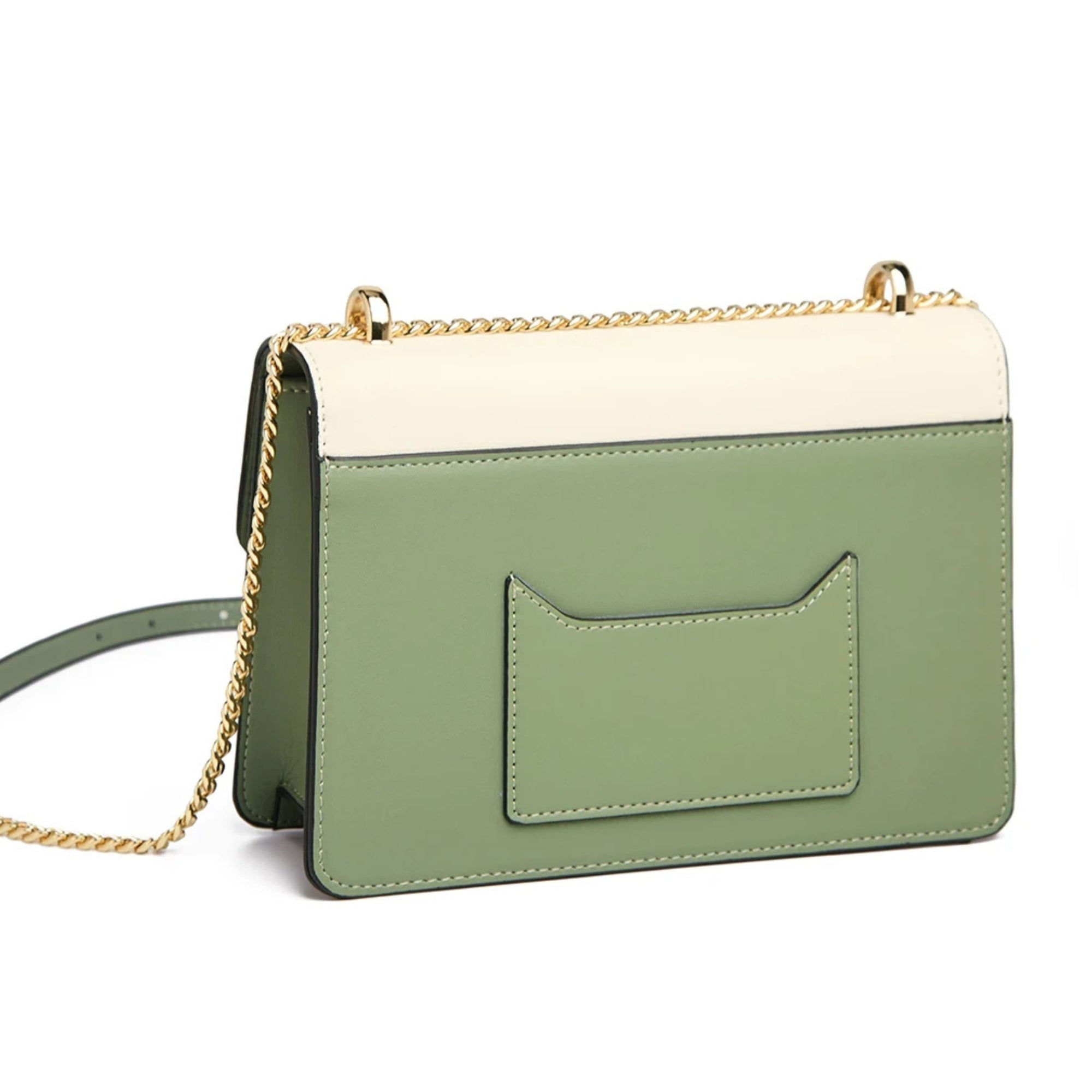 Bolsa Feminina Foxer Transversal Modelo Bella Duo Charm – Elegância Bicolor com Detalhe de Pérolas