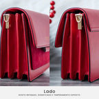 Bolsa Feminina Transversal Foxer Feita em couro Legítimo Modelo SolphRed