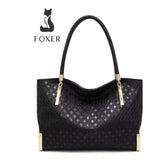 Bolsa Feminina FOXER  feita Em Couro Genuíno Modelo Lux Diamond Black