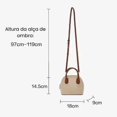 BOLSA FEMININA DE OMBRO FOXER FEITA EM COURO GENUÍNO MODELO AMÉLIE BEIGE