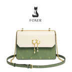 Bolsa Feminina Foxer Transversal Modelo Bella Duo Charm – Elegância Bicolor com Detalhe de Pérolas