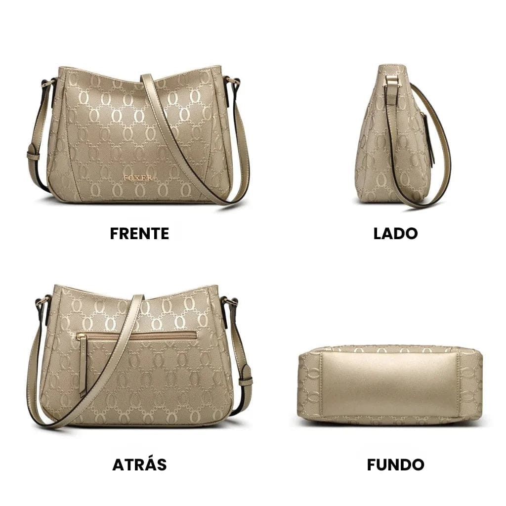 BOLSA FEMININA TRANSVERSAL  FOXER  FEITA EM COURO REFINADO MODELO VARENNA