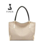 BOLSA FEMININA EM COURO LEGÍTIMO FOXER MODELO VELLUTO BEIGE