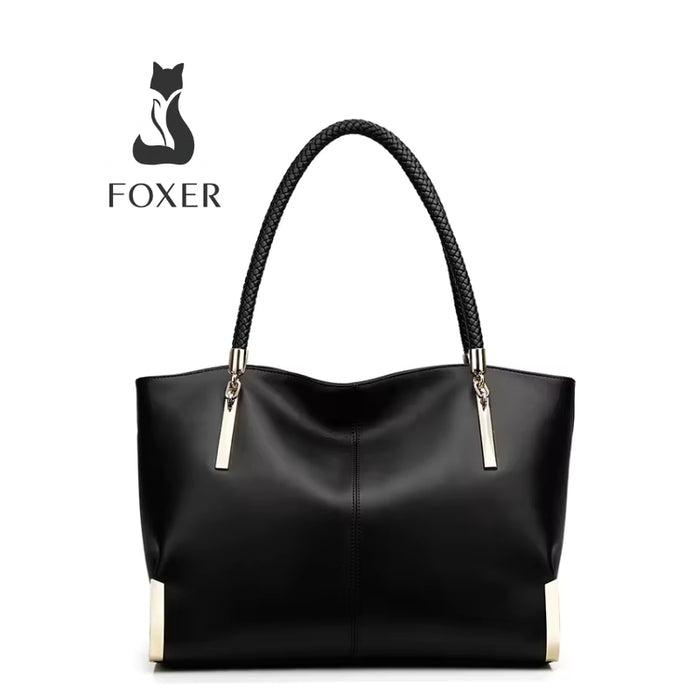 BOLSA FEMININA FOXER FEITA EM COURO GENUÍNO  MODELO VELLUTO BLACK