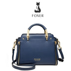 BOLSA FEMIINA EM COURO FOXER MODELO PRESTIGE CABAS BLUE