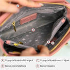 BOLSA FEMIINA EM COURO FOXER MODELO PRESTIGE CABAS BLUE