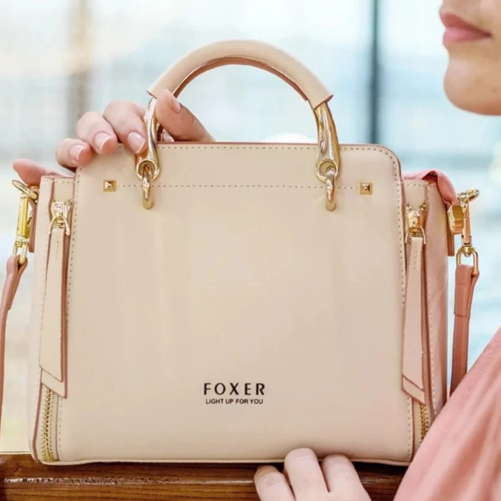 BOLSA FEMIINA EM COURO FOXER MODELO PRESTIGE CABAS WHAIT