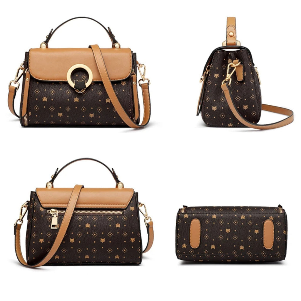 Bolsa Feminina Transversal Foxer Feita Em Couro Legítimo  Modelo Vintage Lux