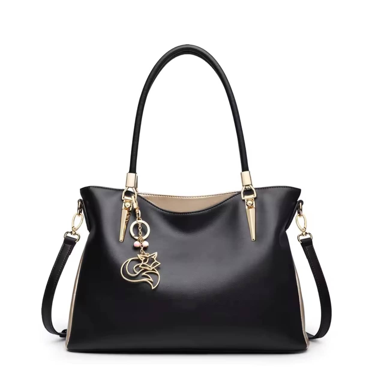 BOLSA FEMININA fOXER FEITA EM COURO GENUÍNO MODELO  BELLA VALLÉE  BLACK