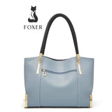BOLSA FEMININA FOXER FEITA EM COURO GENUÍNO– MODELO CROWN LUXE BLUE