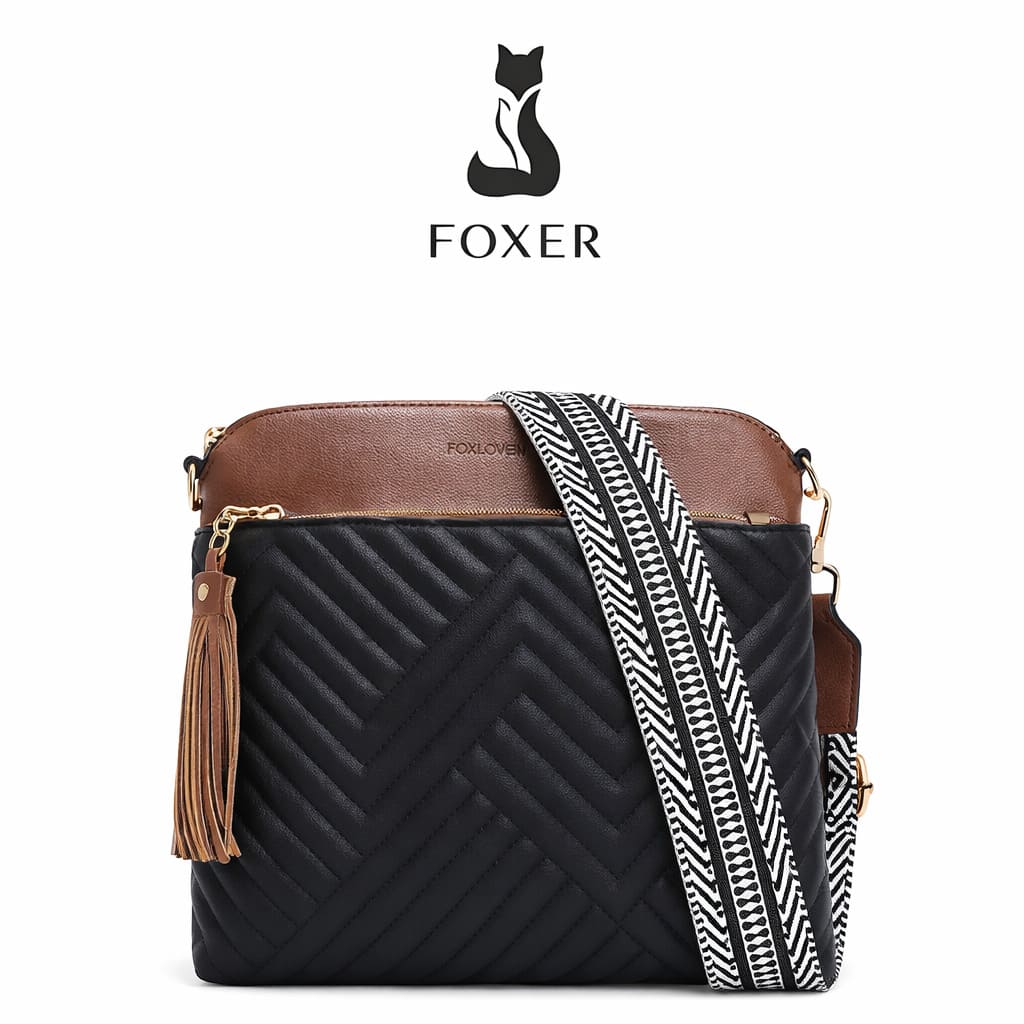 BOLSA FEMININA TRANSVERSAL  FOXER MODELO ALTHÉA  BLACK