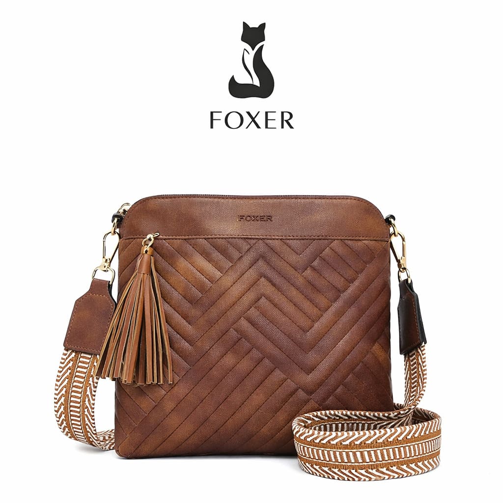 BOLSA FEMININA TRANSVERSAL  FOXER MODELO ALTHÉA BROWN