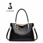 BOLSA FEMININA fOXER FEITA EM COURO GENUÍNO MODELO  BELLA VALLÉE  BLACK