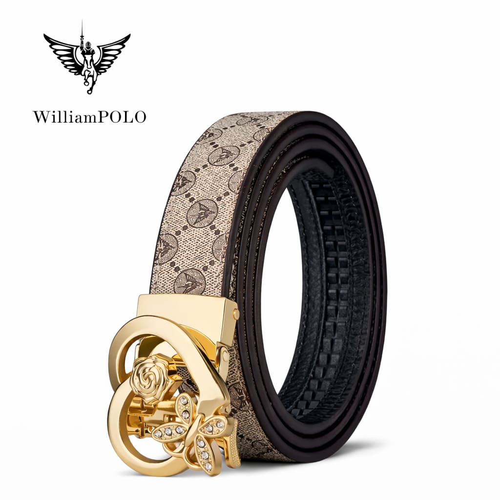 CINTO FEMININO ORIGINAL EM COURO LEGÍTIMO MODELO  VÉLINE GRAY- LINHA WILLIAM POLO