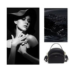 BOLSA FEMININA FOXER FEITA EM COURO GEMUÍNO MODELO RIVELLE BLACK