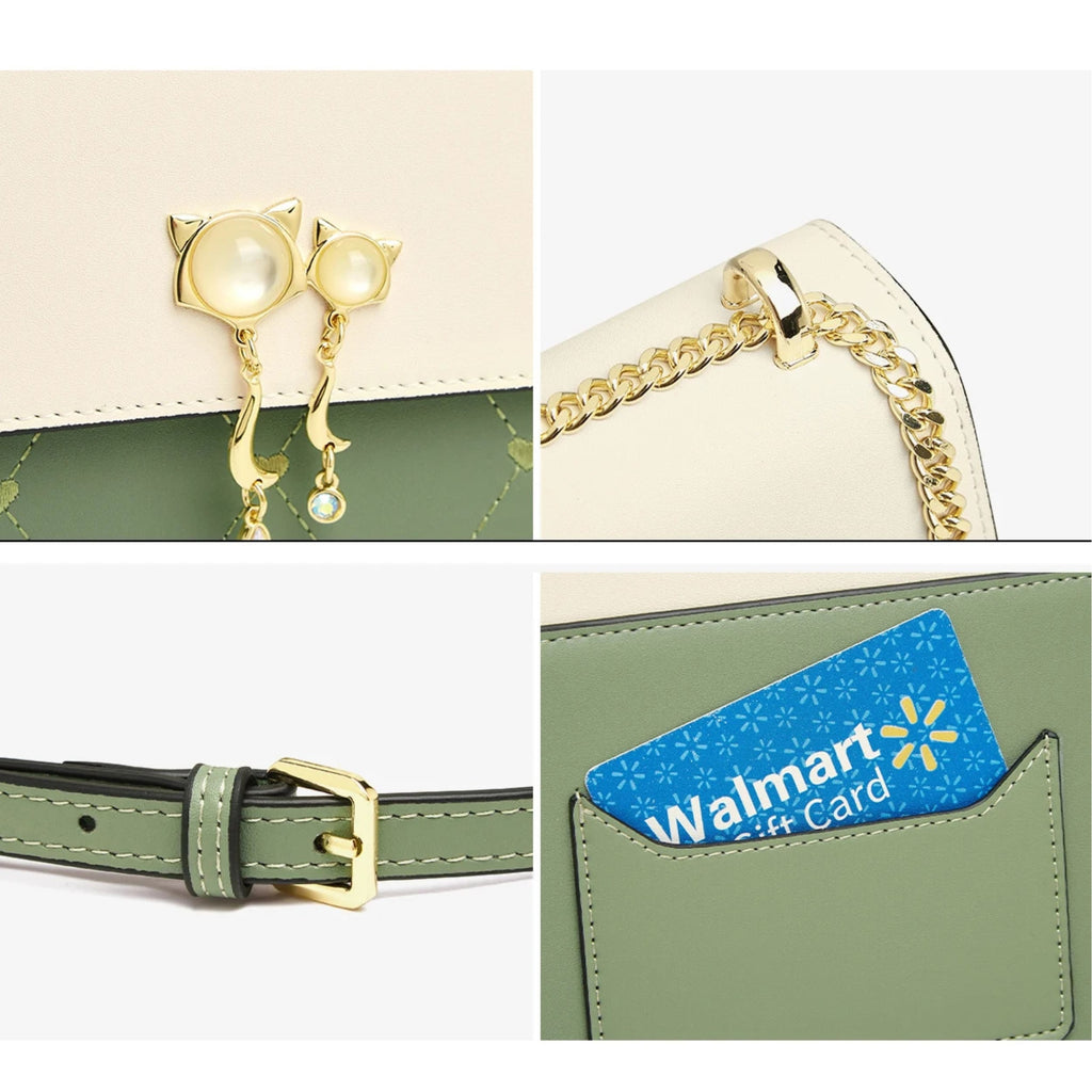 Bolsa Feminina Foxer Transversal Modelo Bella Duo Charm – Elegância Bicolor com Detalhe de Pérolas