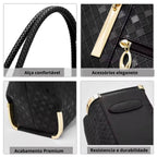 Bolsa Feminina FOXER  feita Em Couro Genuíno Modelo Lux Diamond Black