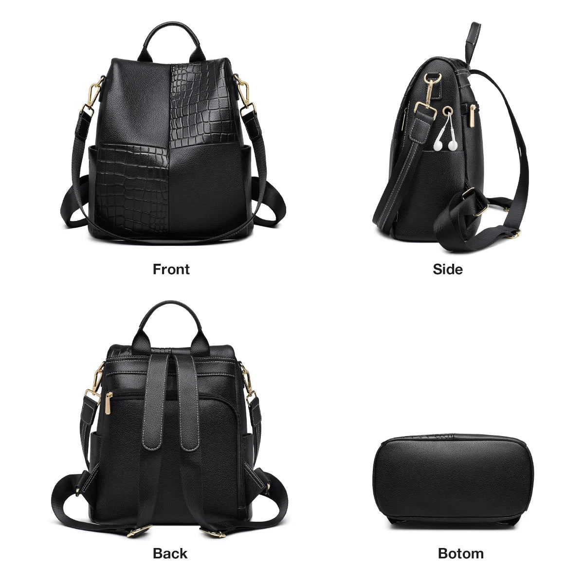 FOXER Women's Backpack Large Capacity Travel Rucksack Ladies Soft Split Leather Business Satchel Female Casual Shoulder Bags