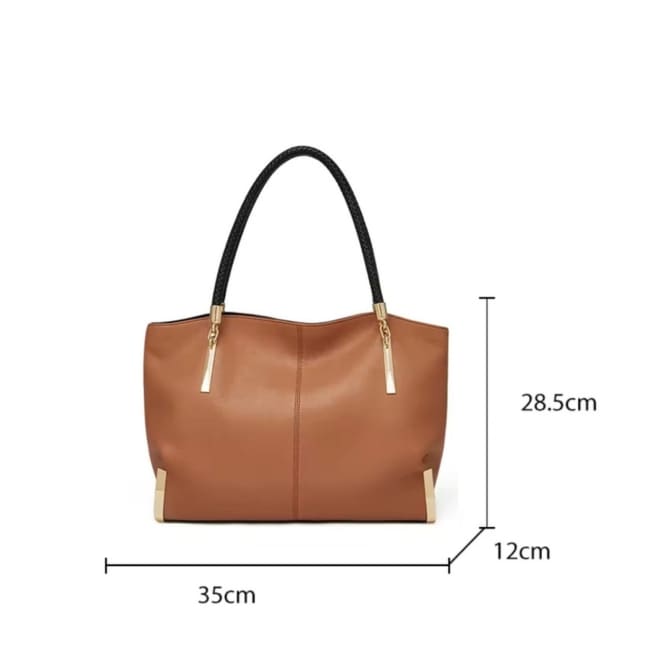 BOLSA FEMININA EM COURO LEGÍTIMO FOXER MODELO VELLUTO BROWN