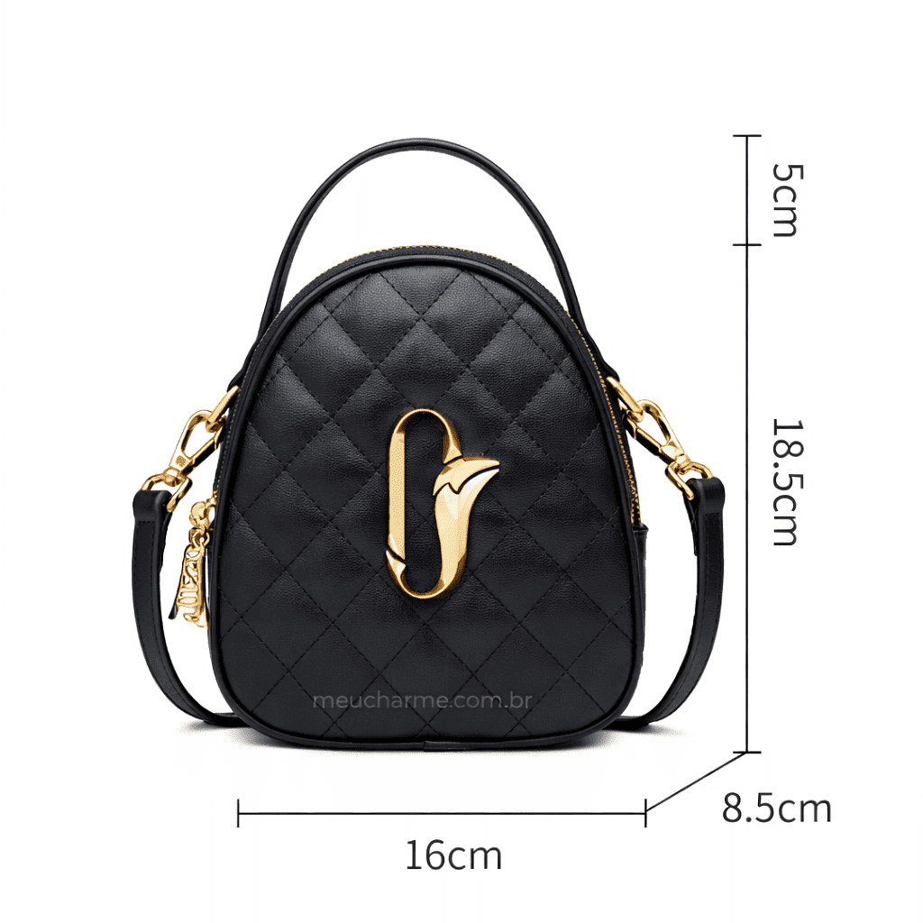 BOLSA FEMININA FOXER FEITA EM COURO MODELO JOLIE BLACK– LINHA PREMIUM