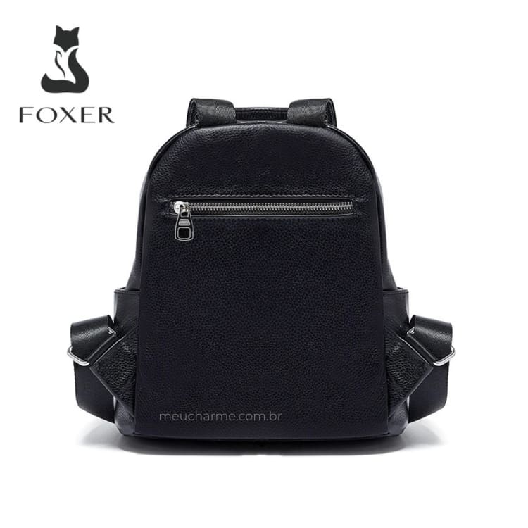 MOCHILA FEMININA FOXER FEITA EM COURO MODELO ÉLÉGANCE BLACK – LINHA PREMIUM