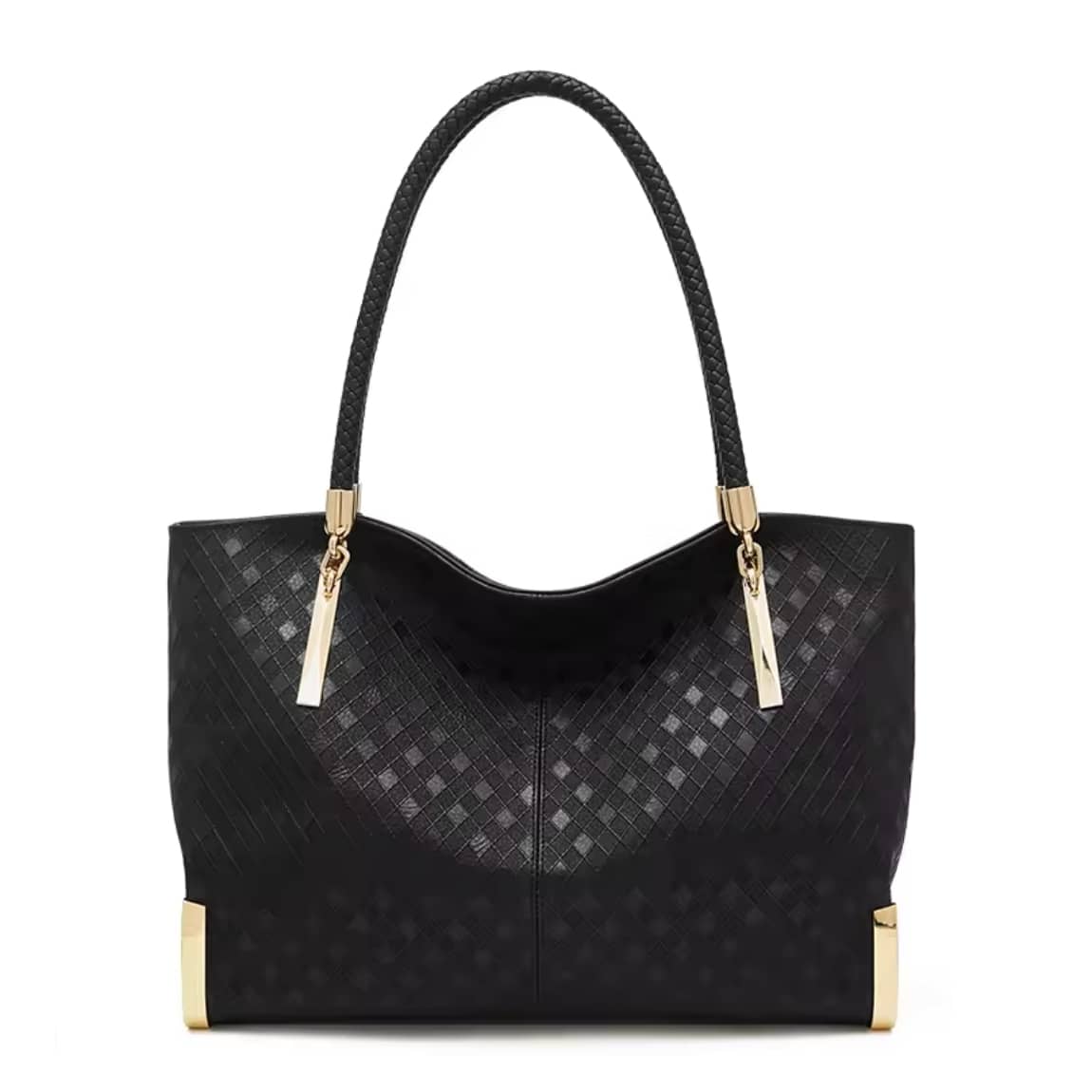 Bolsa Feminina FOXER  feita Em Couro Genuíno Modelo Lux Diamond Black