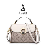 BOLSA FEMININA TRANSVERSAL FOXE FEITA R EM COURO MODELO VINTAGE WHITE