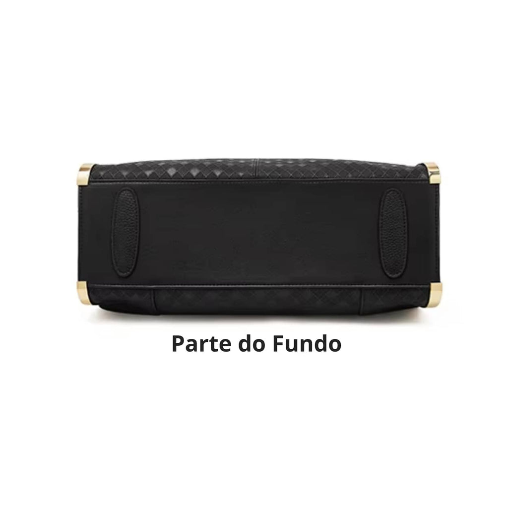 Bolsa Feminina FOXER  feita Em Couro Genuíno Modelo Lux Diamond Black